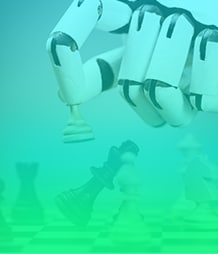 visual of robot hand playing chess