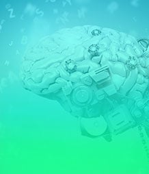 brain with metal wires poking out of it