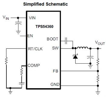 Texas Instruments TPS54360 60 V, 3,5 A DC-DC-Abwärtswandler 