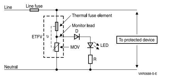 Application Circuit Diagram - TDK ThermoFuse™ Varistors