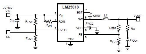 Texas Instruments LM25017/8/9 48V Abwärtsregler