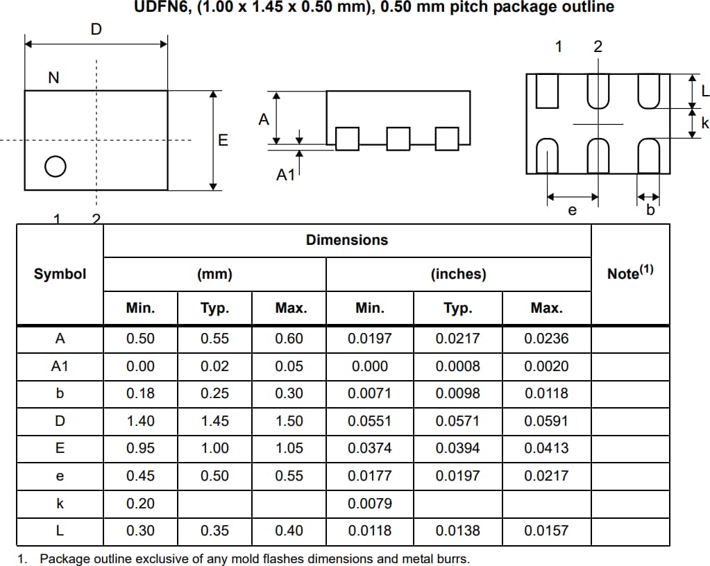 Technische Zeichnung - STMicroelectronics SR1 Schalt-ICs