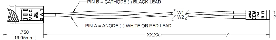 Mechanical Drawing - VCC CNX440 Solderless LED Holders