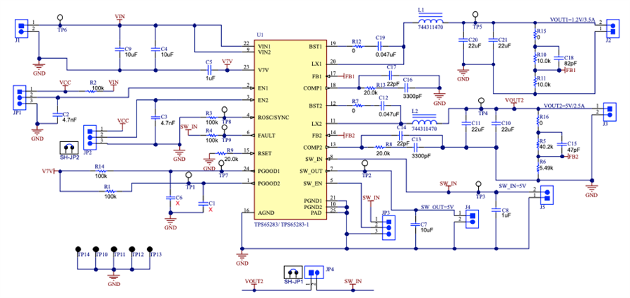 Texas Instruments TPS65283EVM-646 Regulator/Power Switch EVM