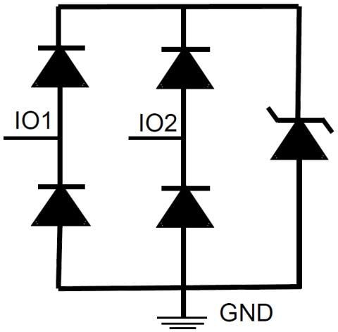 Blockdiagramm - Texas Instruments TPD2E2U06 Hochgeschwindigkeits-ESD-Schutzbaustein