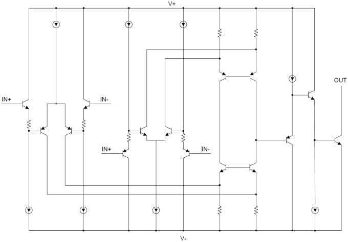 Blockdiagramm - Texas Instruments TLV170x MicroPower-Komparatoren 