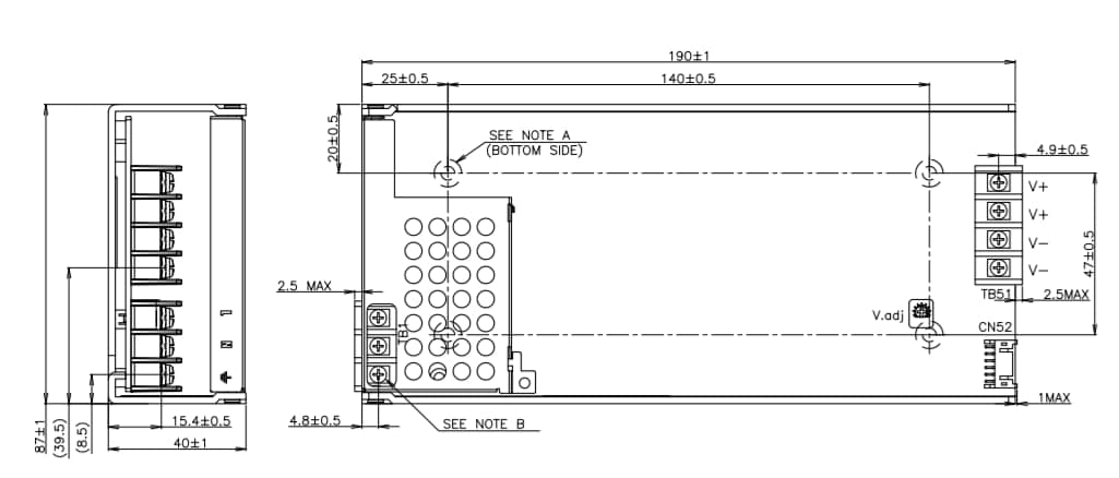 Tabelle - TDK-Lambda CUS350M Netzteile