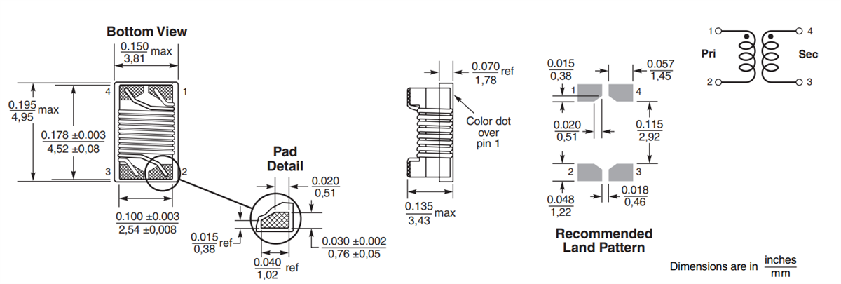 Coilcraft 1812 Breitband-HF-Transformatoren