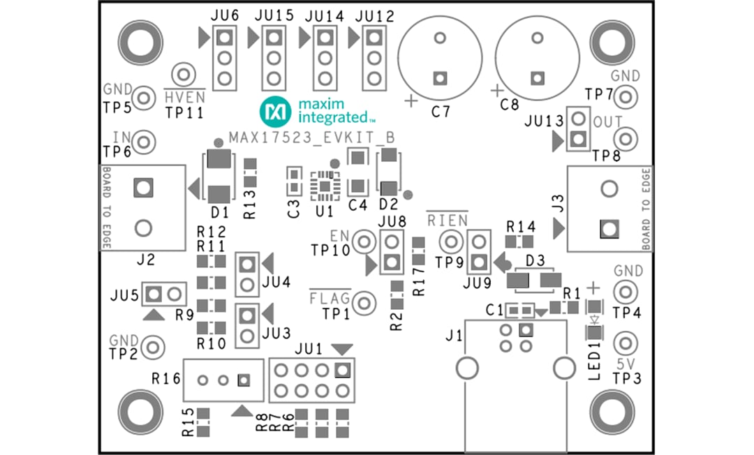 Technische Zeichnung - Analog Devices / Maxim Integrated MAX17523EVKIT Evaluierungskit