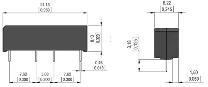 Mechanical Drawing - MEDER electronic SHV High Voltage Reed Relays