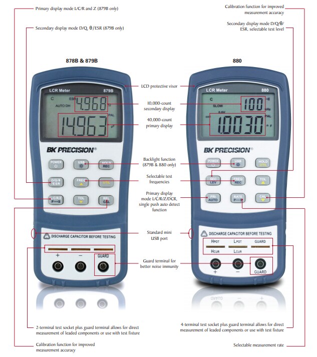 B&K Precision 880 LCR Dual-Display Handheld Meter