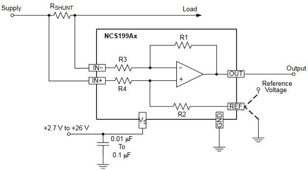 Schaltplan - onsemi NCS199A Strommessverstärker
