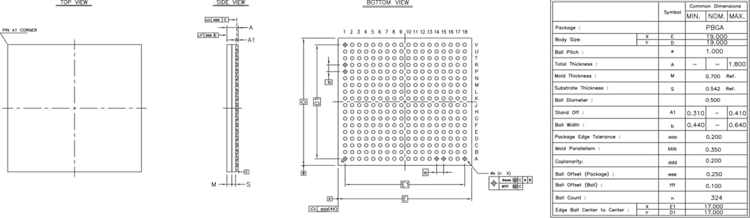 Technische Zeichnung - Microchip Technology VSC7414 Ethernet-Schalter