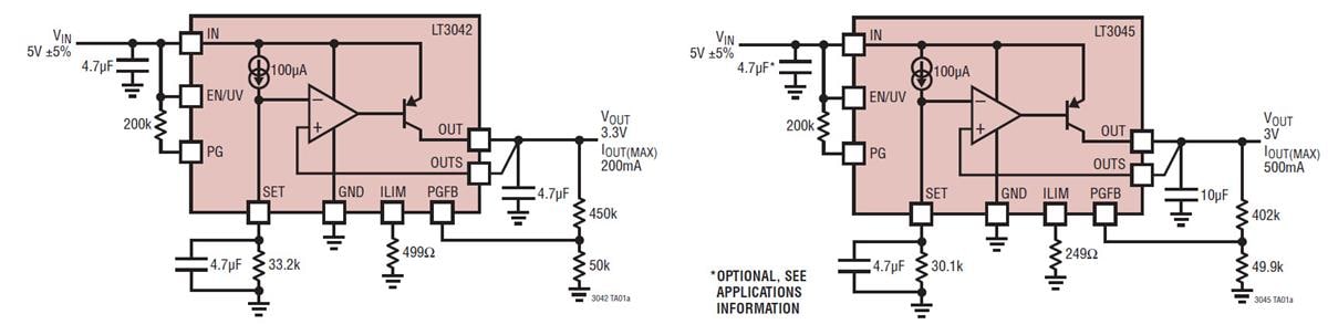 Applikations-Schaltungsdiagramm - Analog Devices Inc. LT304x PSRR-Linearregler