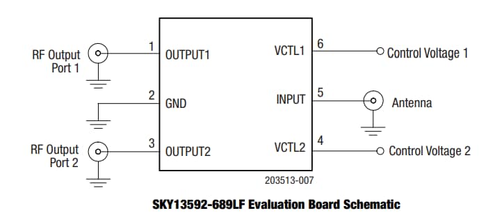 Mechanical Drawing - Skyworks Solutions Inc. SKY13592-689LF Single-Pole Double-Throw Switch