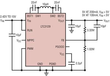 Applikations-Schaltungsdiagramm - Analog Devices Inc. LTC31xx Synchrone DC/DC-Auf-/Abwärtswandler