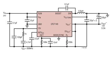 Applikations-Schaltungsdiagramm - Analog Devices Inc. LTC36xx/LTC7149-Baureihe Abwärtsregler