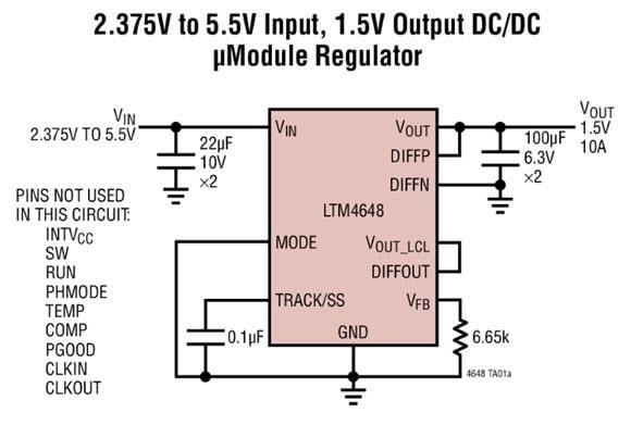 Applikations-Schaltungsdiagramm - Analog Devices Inc. LTM4648/LTM4649 Abwärts-DC/DC-μModule-Regler