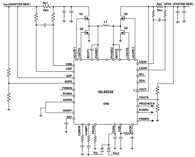 Applikations-Schaltungsdiagramm - Renesas Electronics ISL95338 Spannungsregler