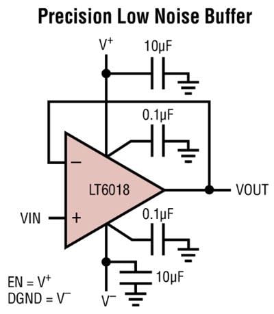 Applikations-Schaltungsdiagramm - Analog Devices Inc. LT6018 Extrem rauscharme 36-V-Präzisions-Operationsverstärker