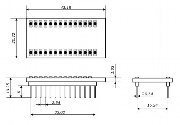 Technische Zeichnung - Bosch BMA400 Shuttle-Board