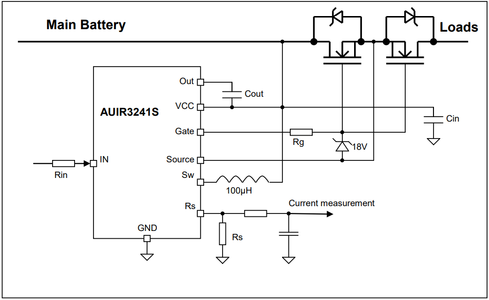 Blockdiagramm - Infineon Technologies AUIR3241S und AUIR3242S High-Side-MOSFET-Treiber