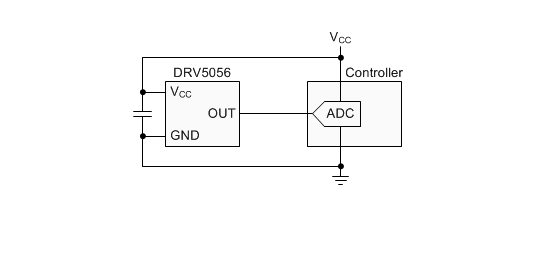 Blockdiagramm - Texas Instruments DRV5056/DRV5056-Q1 Unipolare Hall-Effekt-Sensoren