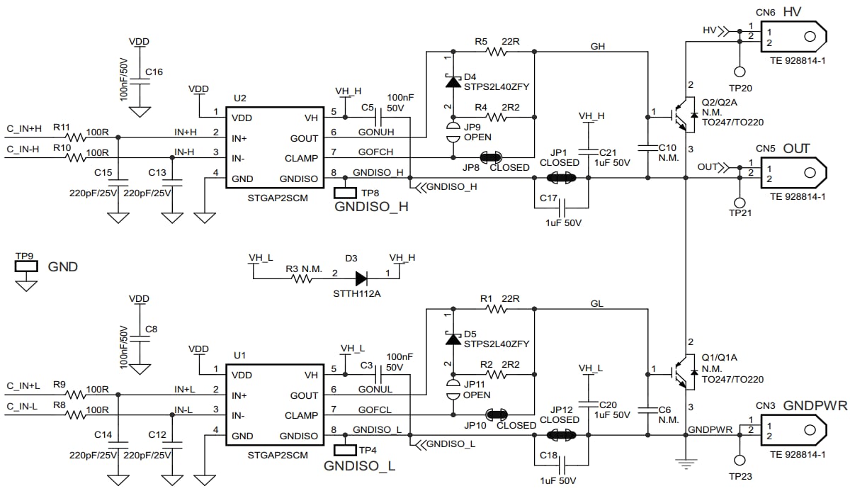 Schaltplan - STMicroelectronics EVALSTGAP2SCM Demonstrationsboard