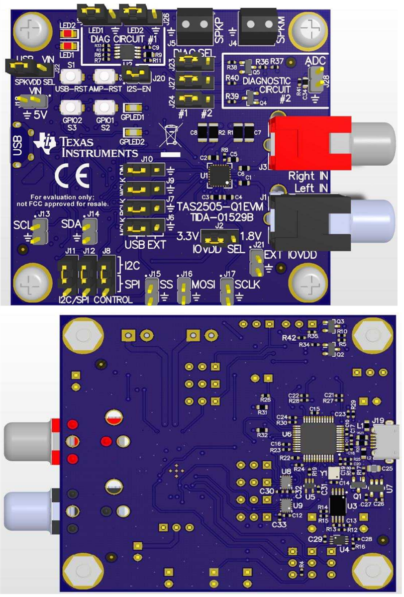 Tabelle - Texas Instruments TAS2505-Q1EVM Evaluierungsboard
