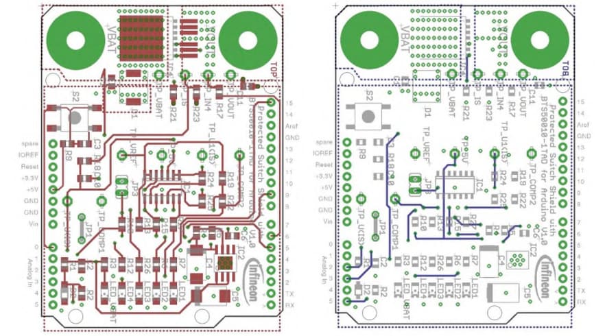 Schaltungsanordnung - Infineon Technologies SHIELDBTS500101T Arduino-High-Side-Schalter-Shield