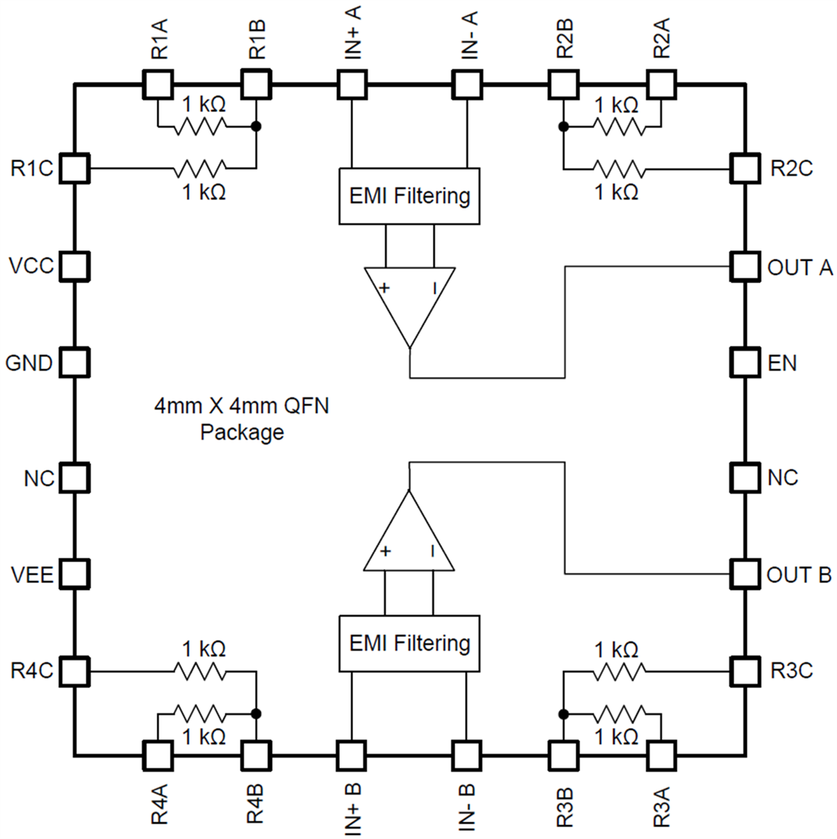 Blockdiagramm - Texas Instruments INA1620 Audio-Operationsverstärker