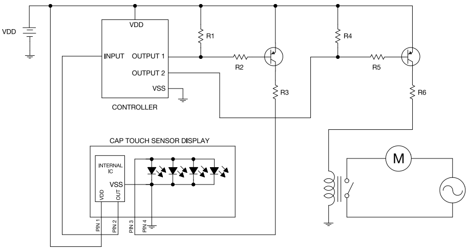 Applikations-Schaltungsdiagramm - VCC CSM Kapazitiver Touch-Sensor-Display