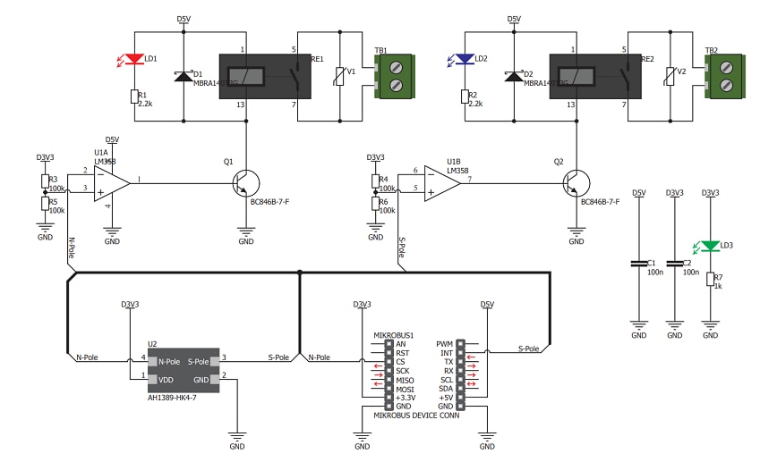 Schaltplan - Mikroe MIKROE-2985 Hall Switch Click