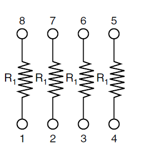 Schaltplan - Vishay / Thin Film DFN-Dual-Flat-Dünnschicht-Widerstandsnetzwerke