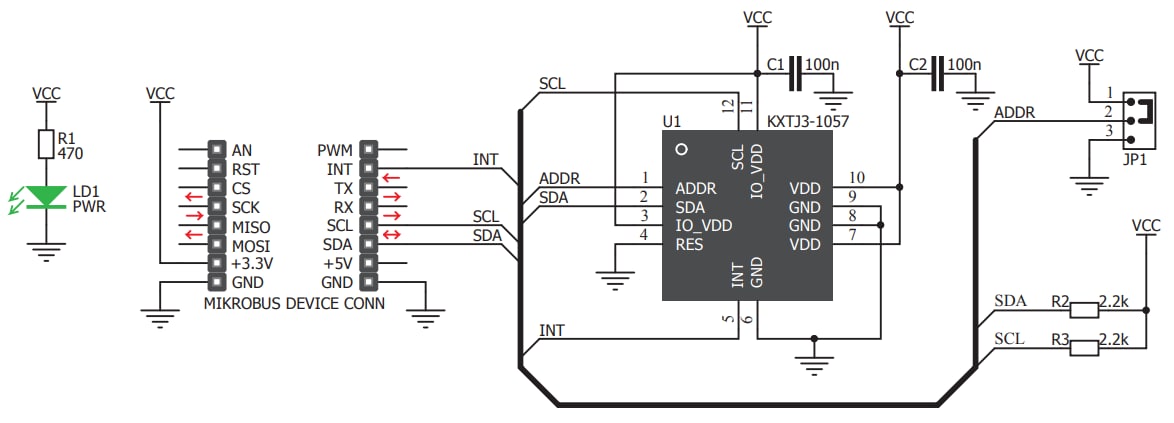 Schaltplan - Mikroe Accel 7 Click (MIKROE-3244)