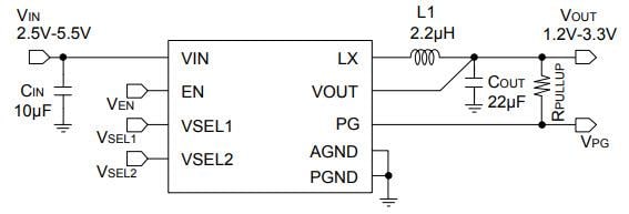 Applikations-Schaltungsdiagramm - ROHM Semiconductor Abwärtswandler mit extrem niedrigem IQ