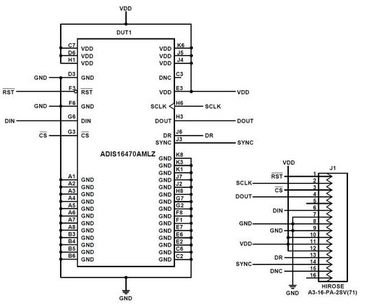 Schaltplan - Analog Devices Inc. ADIS1647x/PCBZ Breakout-Boards