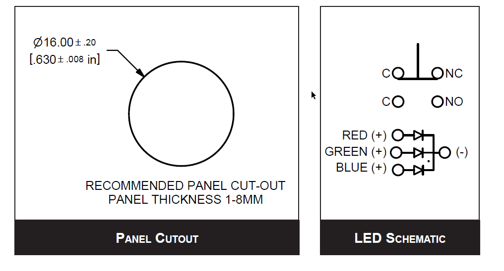 Schematic - E-Switch PVA3 Anti-Vandal Switches