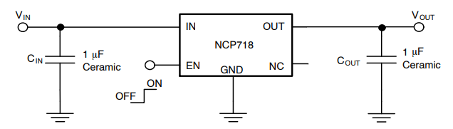 Schaltplan - onsemi NCP718 LDO-Spannungsregler