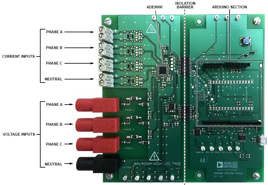 Blockdiagramm - Analog Devices Inc. EV-ADE9000SHIELDZ Arduino Shield