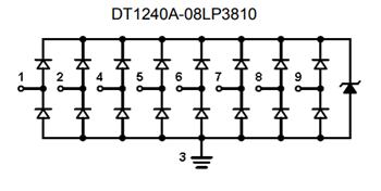 Schaltplan - Diodes Incorporated DT1240A TVS-Diodenarrays