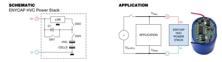 Applikations-Schaltungsdiagramm - Vishay / BC Components MAL219699002E3 196 HVC-ENYCAP™ Embedded Ladegerät