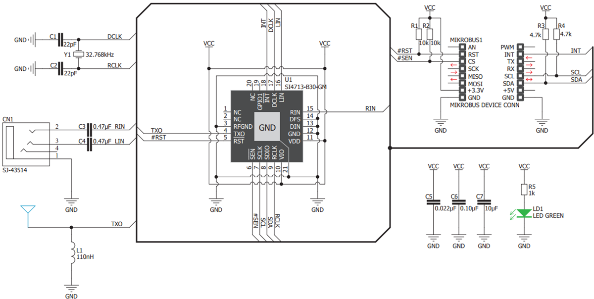 Schaltplan - Mikroe RadioStation Click Board™