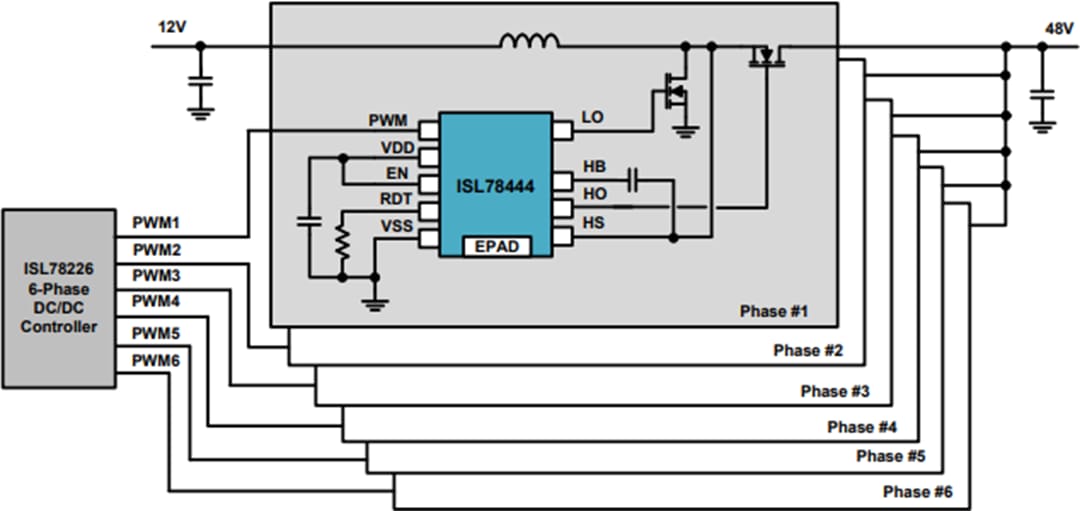 Blockdiagramm - Renesas Electronics ISL78444EVAL1Z Evaluierungsboard