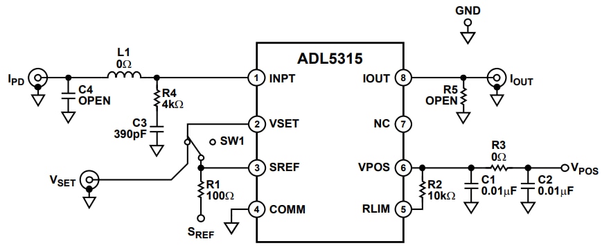 Schaltplan - Analog Devices Inc. EVAL-ADL5315 Evaluierungsboard