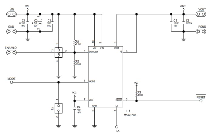 Schaltplan - Analog Devices Inc. MAXM17904x Evaluierungskits