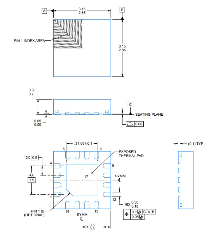 Technische Zeichnung - Texas Instruments TPS61391 Aufwärtswandler
