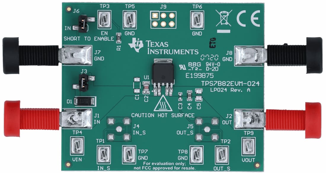 Technische Zeichnung - Texas Instruments TPS7B82EVM-024 Regler-Evaluierungsmodul (EVM)