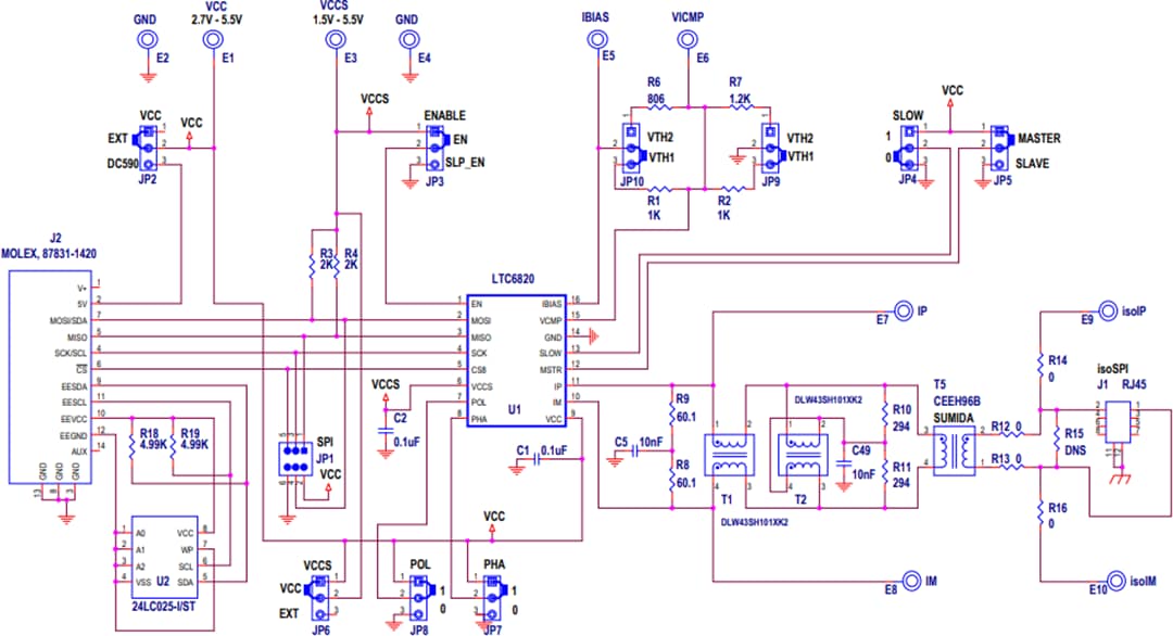 Schaltplan - Analog Devices Inc. DC1941D IsoSPI™-Demonstrationsboard