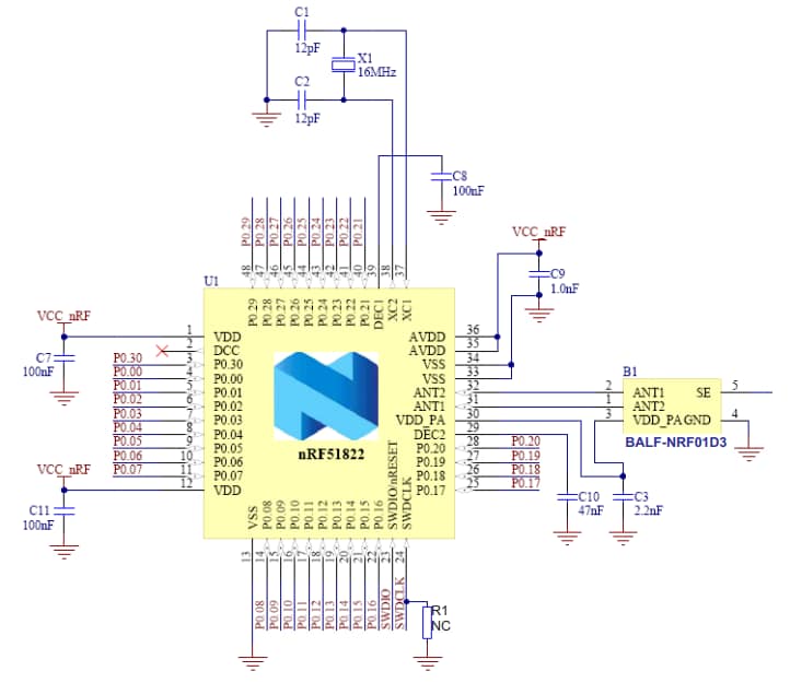 Applikations-Schaltungsdiagramm - STMicroelectronics BALF-NRF01D3 Ultra-Miniatur-Balun